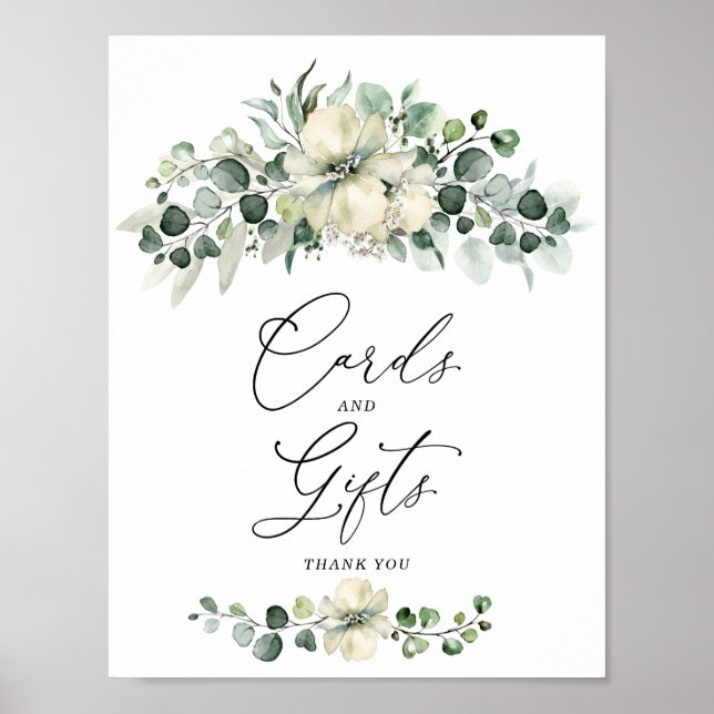 Poster Greenery Eucalyptus Cards & Gifts Sign (Frente)