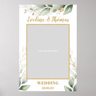 Poster Greenery Eucalyptus deixa boho foto de casamento