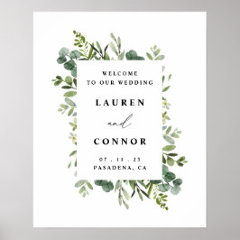 Poster Greenery Eucalyptus Frame Entrada de Casamento