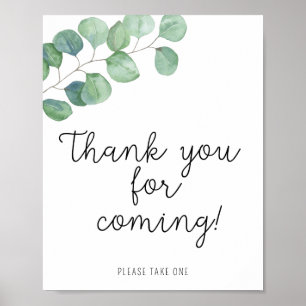 Poster Greenery Eucalyptus - Thank you for coming