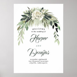 Poster Greenery Garland Botanical Wedding Sign