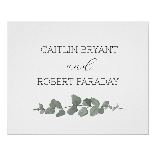 Pôster Greenery Modern Wedding (Frente)