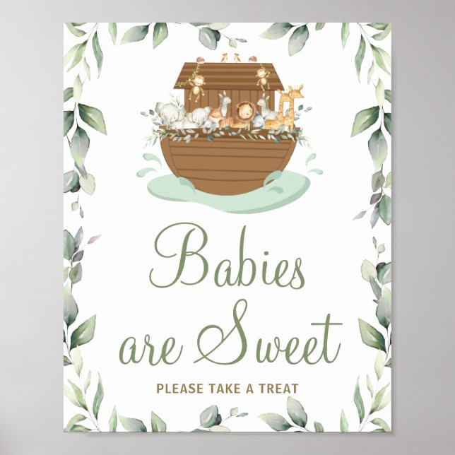 Poster Greenery Noah's Ark Chás de fraldas Babies Sweet T (Frente)