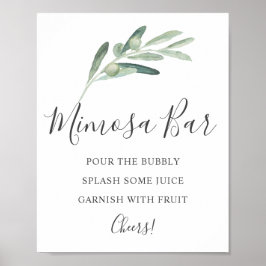 Poster Greenery Olive Mimosa Bar