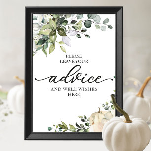 Poster Greenery Pumpkin - Sinal de Conselhos de Chá de p