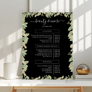 Poster Greenery Salon Price List
