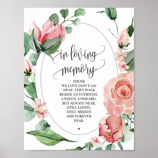 Poster Greenery Spring Wedding Sinal de Mesa Memorial (Frente)