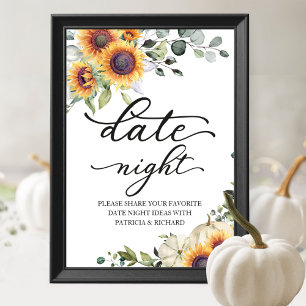 Poster Greenery Sunflower Fall Date Jar Sinal de Noite