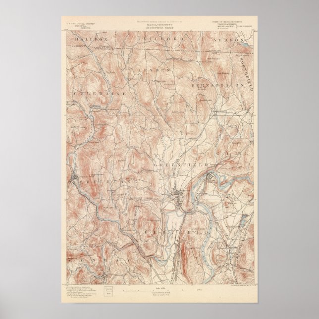 Pôster Greenfield, Massachusetts (Frente)