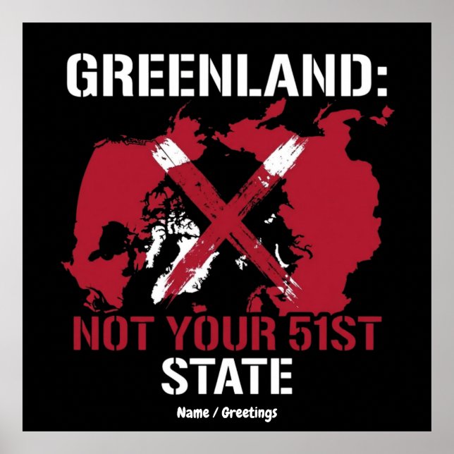 Poster Greenland Sovereignty Not Your 51st State Arctic  (Frente)