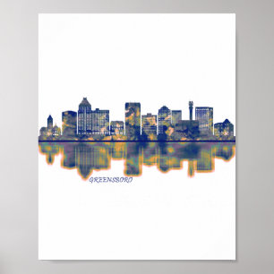 Poster Greensboro Skyline