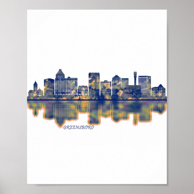 Poster Greensboro Skyline (Frente)