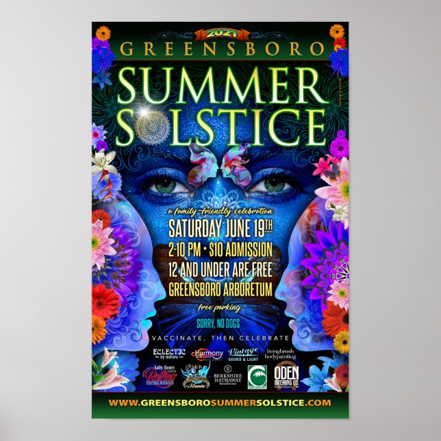 Poster Greensboro Summer Solstice 2021 Lembrança (Frente)