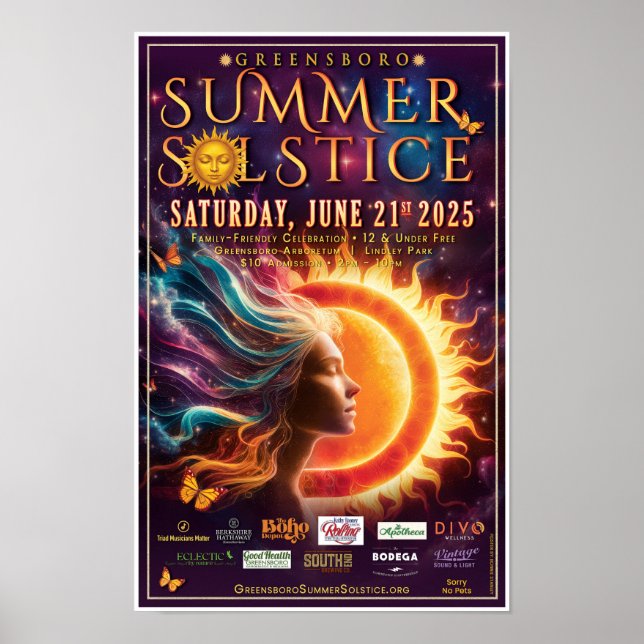 Poster Greensboro Summer Solstice 2025 Souvenir (Frente)