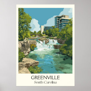 Poster Greenville Carolina do Sul Falls Park