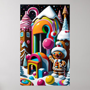 Poster Greeter de Natal Revestido com Doces - Ken Gage Ar