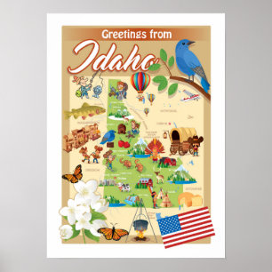 Poster Greetings from Idaho