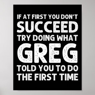 Poster Greg Gift Name Personalizado Birthday, Natal Diver