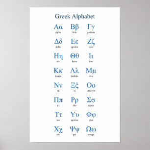 Poster Grego - Alfabeto Estreito Vertical