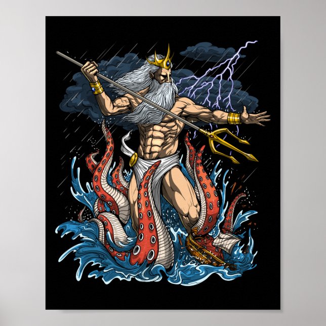 Poster Grego - Deus Poseidon (Frente)