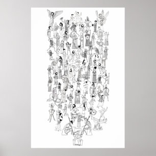 Poster Grego Mito Comix - caracteres de Mitos selecionado