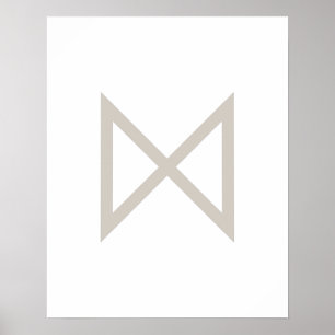 Poster Greige Geometric Dagaz (Dia) Viking Rune