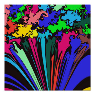 Pôster Grelha Colorida abstrato / Empurrada /