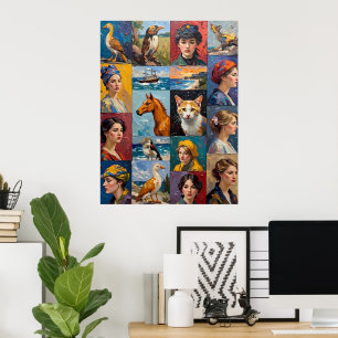 Poster Grelha de Arte com Vários Painéis