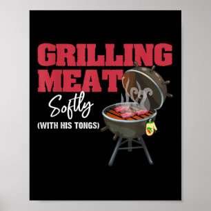 Poster Grelha De Carne Suave Com As Pás Engraçadas De Chu
