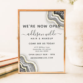 Poster Grelha De Glitato Preta E Branca De Gito Lúxo