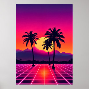 Poster Grelha do Sunset Retroativo 80s