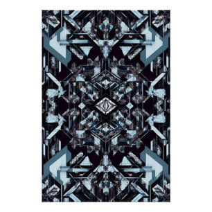 Pôster Grelha Técnica Geométrica: Cybernetic Blueprint MK