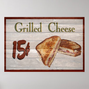 Poster grelhado do queijo