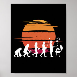 Poster Grelhador Evolução Vintage Dia dos Pais Grelhador