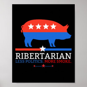 Poster Grelhando Pai Bbq Ribertarian Engraçado Política P