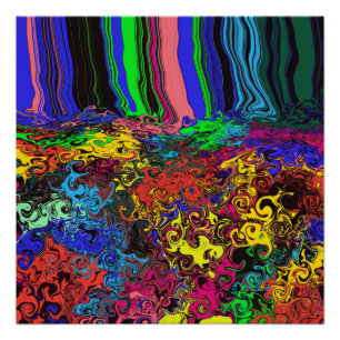 Pôster Grelhas coloridas abstrato / Empurradas /