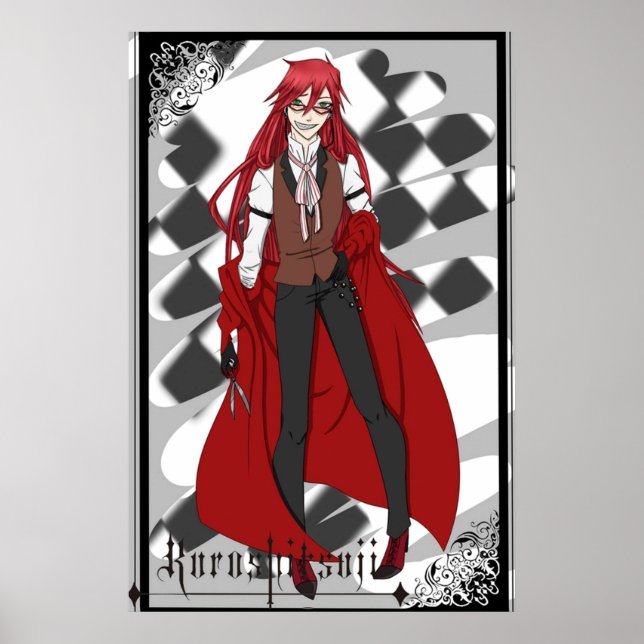Poster Grell Sutcliff from Kuroshitsuji  Black Butler (Frente)