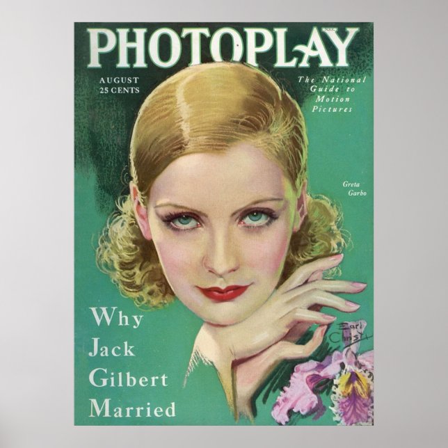 Poster Greta Garbo Photoplay Magazine 1929 (Frente)