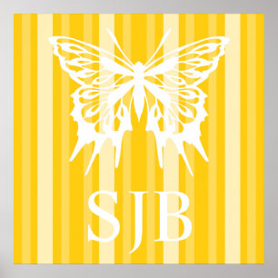 Poster Greve de Senhora Vitoriana de Mostarda com Borbole