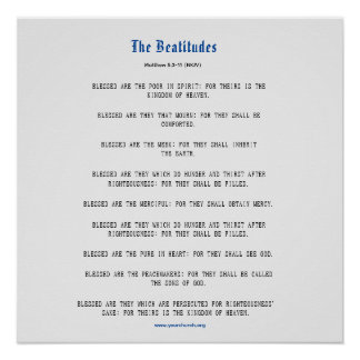 Pôster Grey and Blue Beatitudes Inspiration