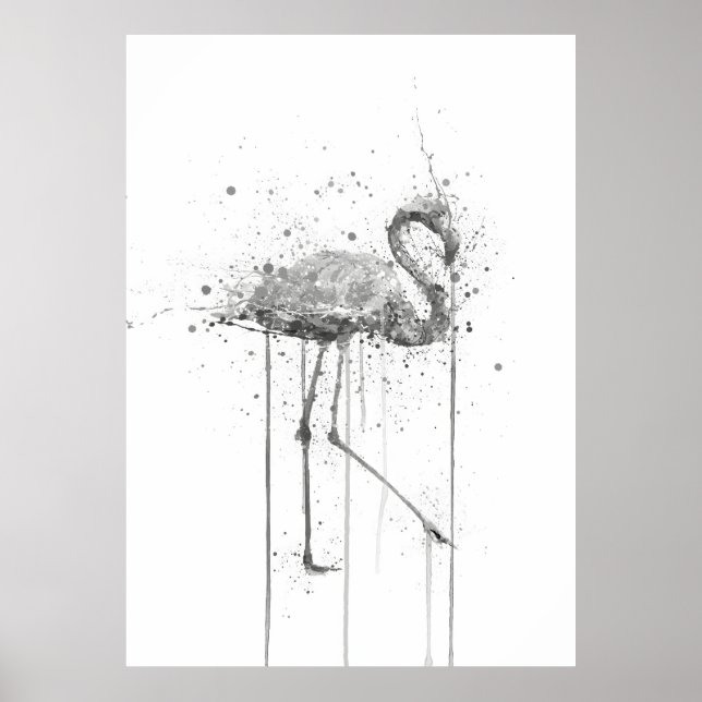 Poster Grey Pink Flamingo (Frente)