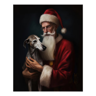 Pôster Greyhound com Papai Noel Natal Festivo