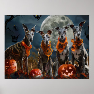 Poster Greyhound Halloween Spooky