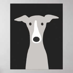 Poster Greyhound Italian Greyhound Cute Whippet Dog