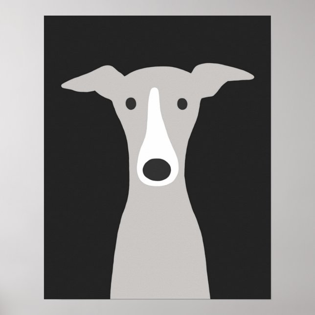 Poster Greyhound  Italian Greyhound  Cute Whippet Dog  (Frente)