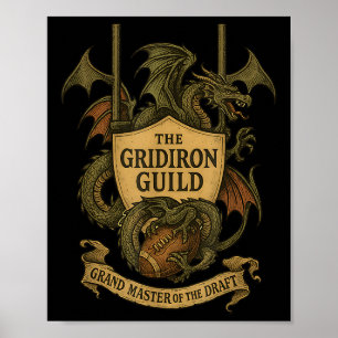 Poster Gridiron Guild Dragon Emblem Fantasy - Saco de Fut