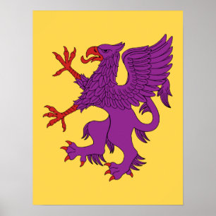 Poster Griffin Rampant Purpuro