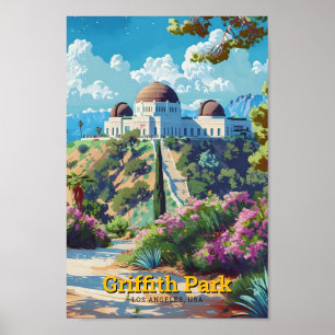 Poster Griffith Park Los Angeles Viagens vintage nos EUA
