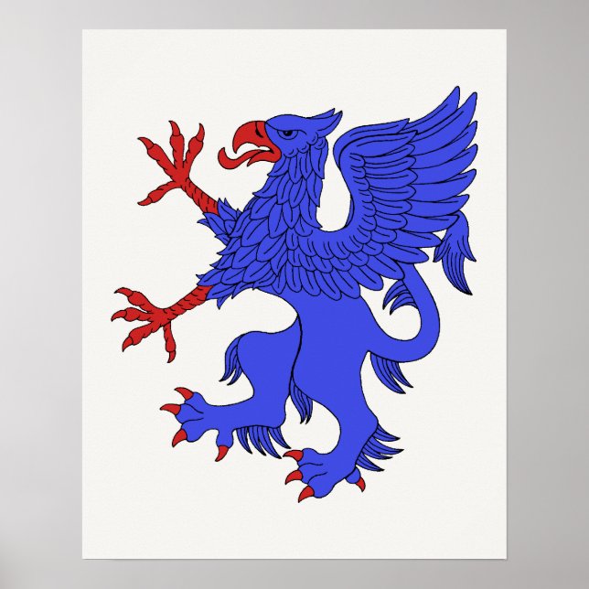 Pôster Grifo Rampante Azul (Frente)