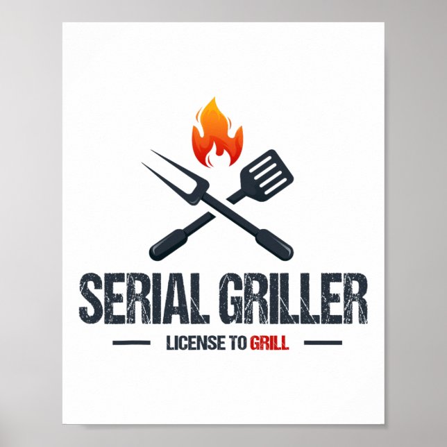 Poster Griller Churrasco Grillmaster Funny Grill (Frente)
